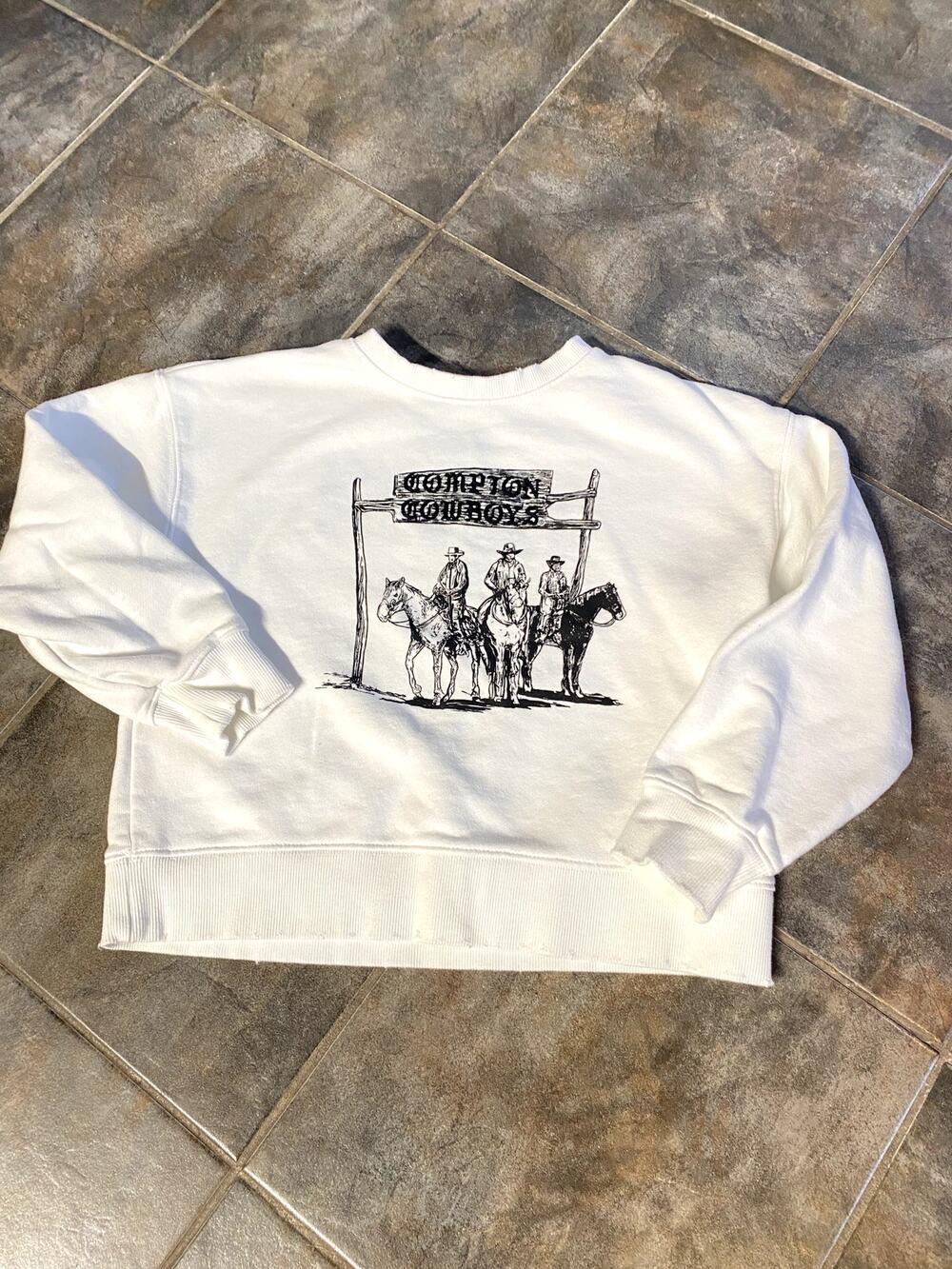 FOREVER 21 COMPTON COWBOYS EMBROIDERED KIDS SWEATER SIZE 8/10